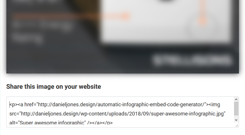 Automatic Infographic Embed Code Generator