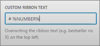 AAWP Bestseller List Custom Ribbon Text with  # %NUMBER%