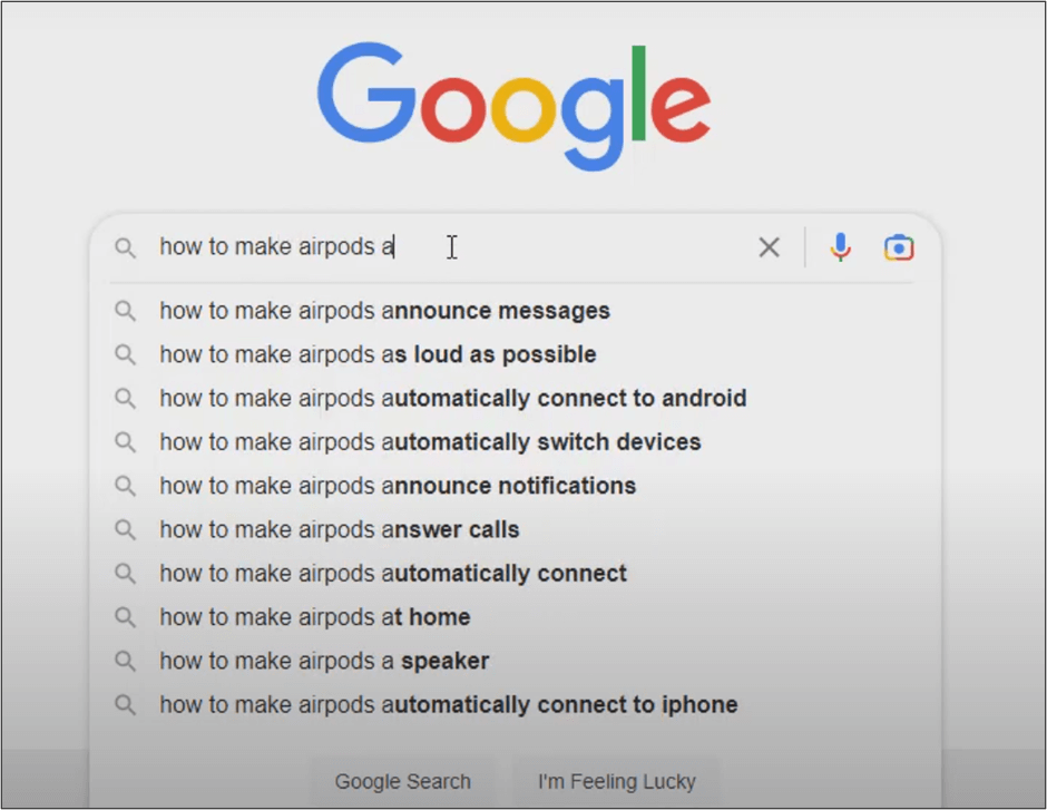 Google's suggestions for how to make airpods a