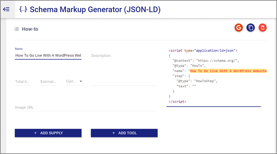 TechnicalSEO.com, Schema Markup Generator Name