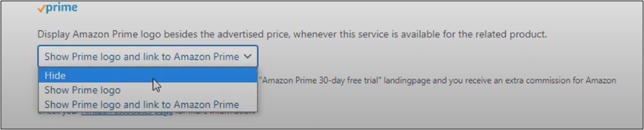 WordPress AAWP Output Settings Hide Amazon Prime logo