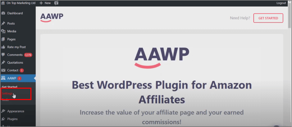 WordPress AAWP Settings