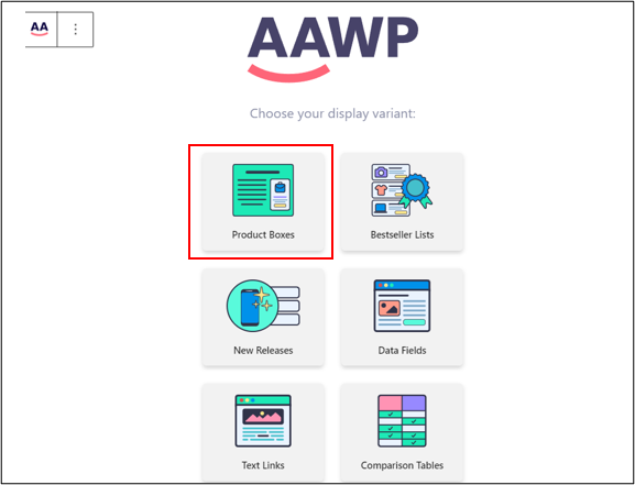 WordPress Editor Add AAWP Product Boxes
