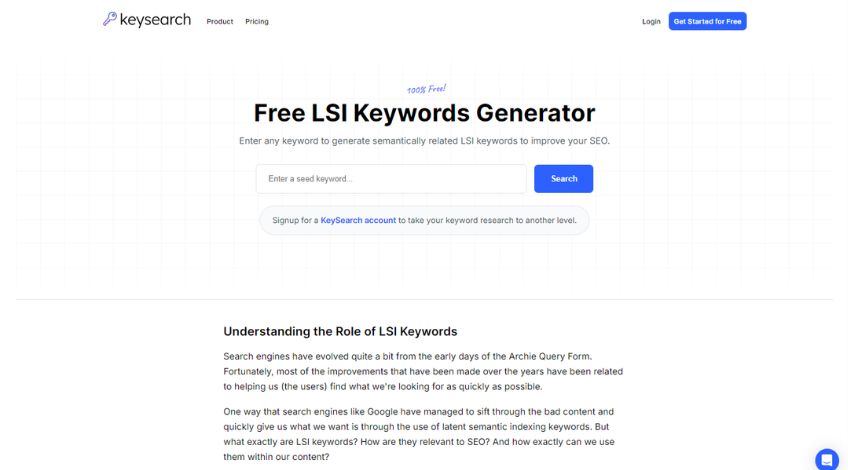 Free LSI Keywords Generator