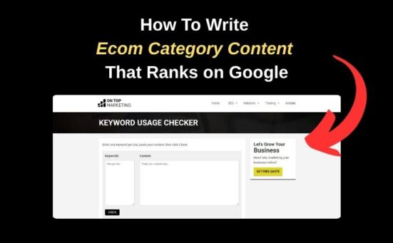 How to Write Ecom Category Content That Ranks on Google