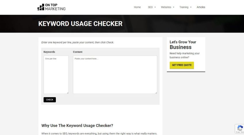 OTM Keyword Usage Checker