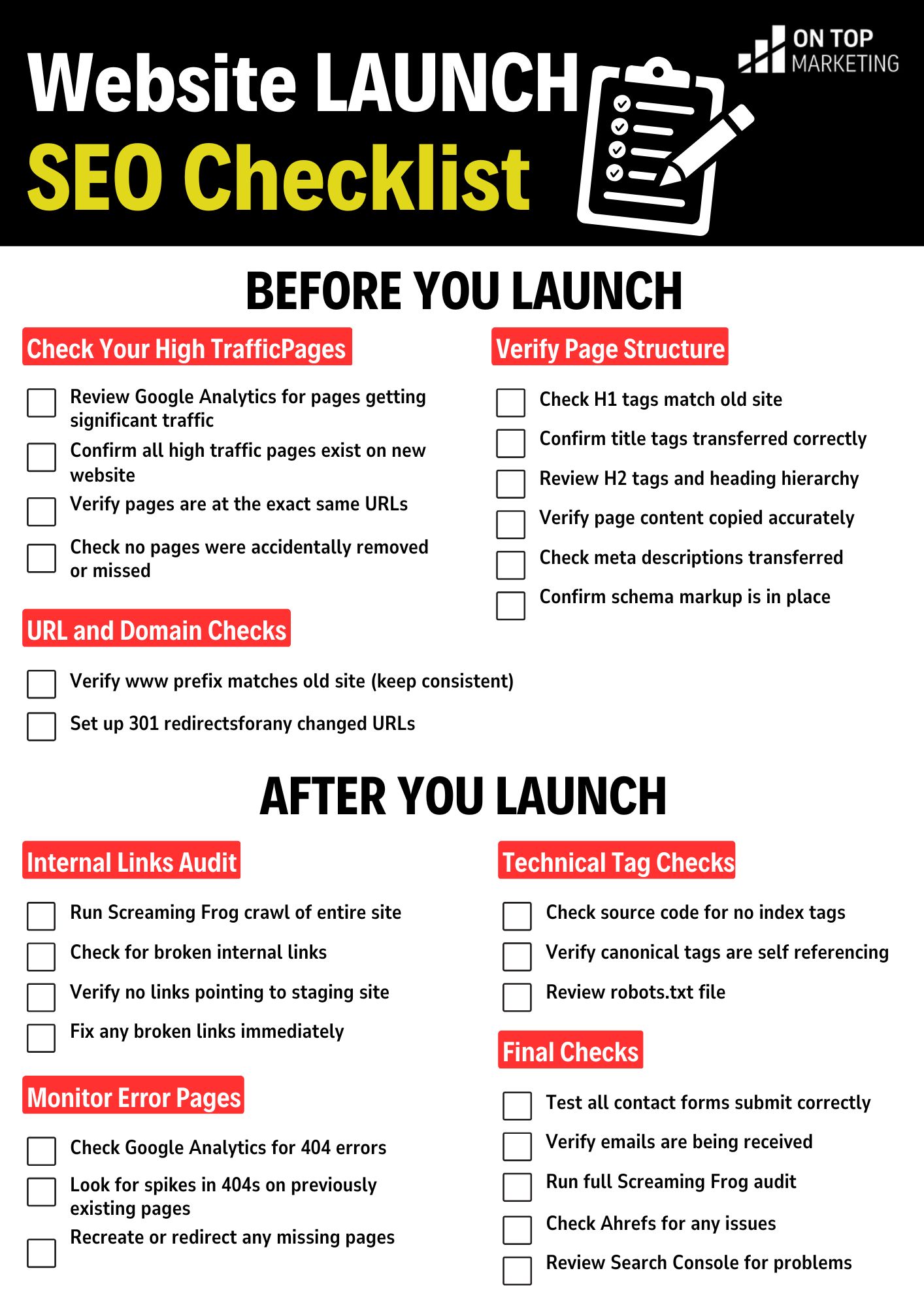The Complete Website Launch SEO Checklist