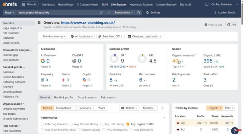 Competitor Organic Keyword Report