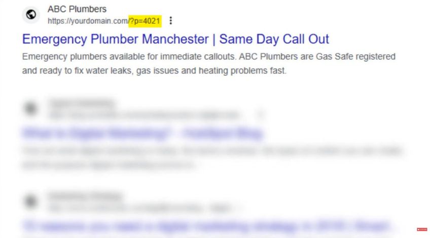 Example of a bad URL structure