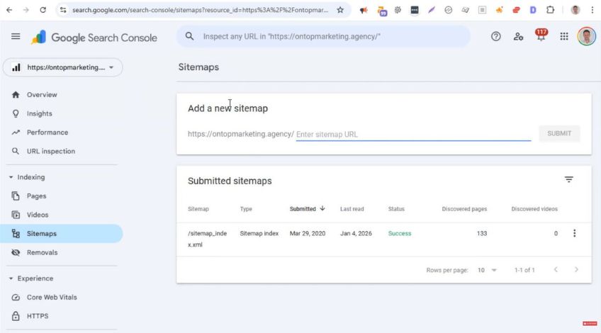 Step 1 Find The Sitemaps Section Inside Google Search Console