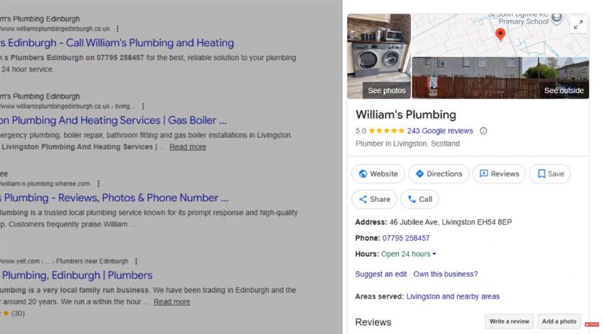 Google Business Profile example