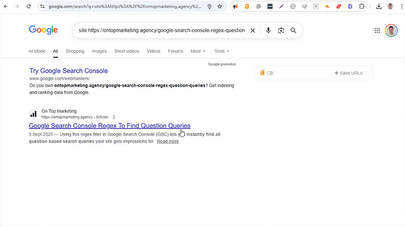 checking google indexing
